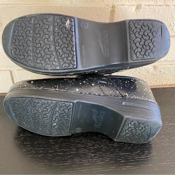 Dankso XP Professional Black Gold speckled Leather Clogs Shoes Womens Sz 39 - Picture 5 of 7
